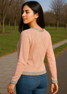 Stylish Pink Knit Sweater