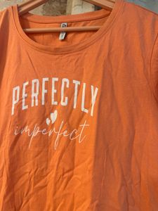 Peachy Orange Tee, Bust- 36/38, Cotton T-shirt Reg