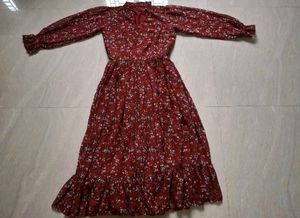 Red floral frock!