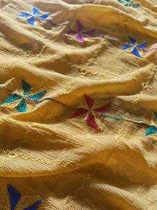 Embroidered Mustard Dupatta