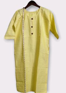 Yellow Button-Front Kurta (Woman)