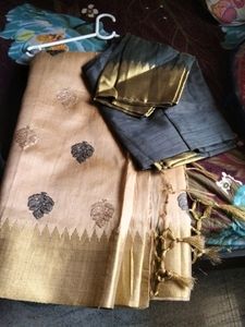 Golden Saree With Black Blouse