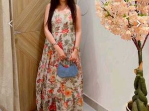 Pinterest Coded Flowy Full Length Dress
