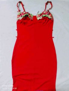 Red Floral Bodycon Dress