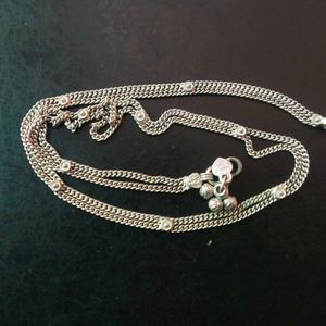 AJ97 Pure Silver Double Line Kids Kamarbandh Chain