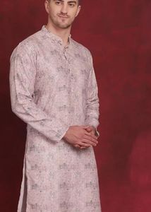 Elegant Peach Printed Kurta