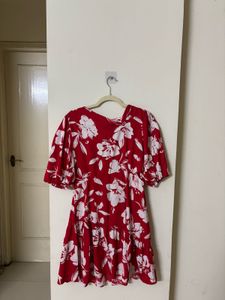 Floral Cutout Midi A-Line Dress