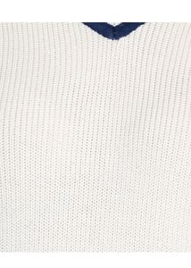 Stylish White V-Neck Sweater