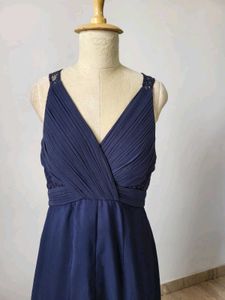 Navy Blue Maxi Dress with Slit