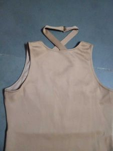 Brown Deep Neck Women  Bodysuit
