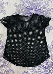 Black Crochet Top