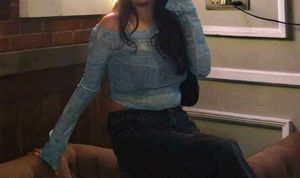 Stylish Blue korean y2k Top