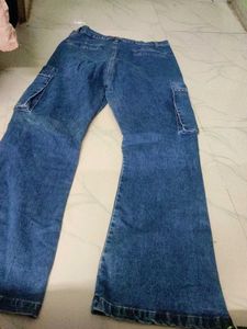 Blue Denim Cargo Jeans