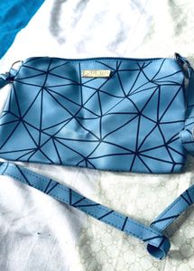 Blue Geometric Crossbody Bag