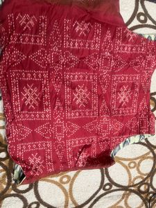 Red &amp; Green reversible Cotton Ethnic Jacket/shrug