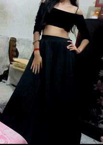 Black Lehenga Choli With Dupatta For Girls