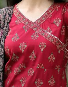 Red Anarkali Kurti with Dupatta Set
