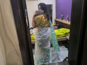 Elegant White Floral Saree