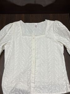 White Eyelet Lace Top