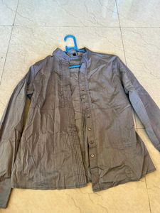Gray Button-Down Shirt