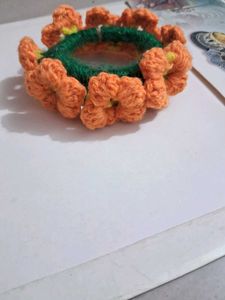 Floral Crochet Hair Tie🧶🧡