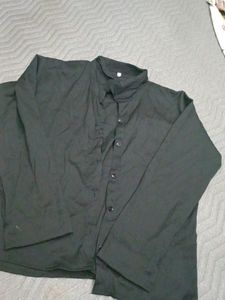 Black Crop Shirt With Full Sleeve