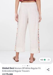 Global Desi Embroidered Trousers