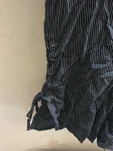 Striped Black Collared Full Sleeved Top
