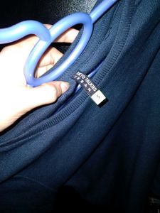Rib Knitted Navy Blue Tee