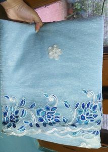 Elegant Blue Floral Saree