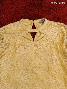 Lace Top with Cutout Detail