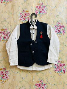 🇳🇿💫🔥Party wear Boys Navy Vest &amp; Shirt Set