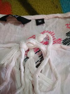 Embroided white Tunic baloon Top