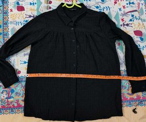Black Button-Down Top