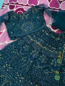 Teal Embellished Lehenga Set