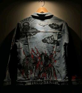 Unique Hand-Painted Denim Jacket