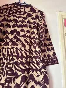 Dark Purple And Cream Kurta
