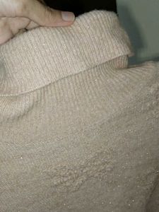 Cute turtle neck &amp; bow sweatshirt with bell sleeve