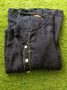 Navy Blue A-Line Dress