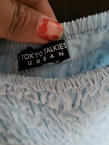 Chic Blue Puff Sleeve Top