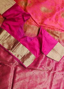 Pink Banarasi Silk Saree