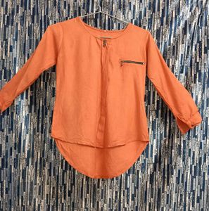 Orange Long Sleeve Top