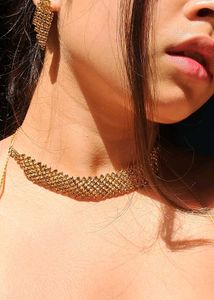 Rhinestone Choker &amp; Earring Set