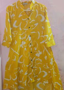 Yellow Printed high low Top