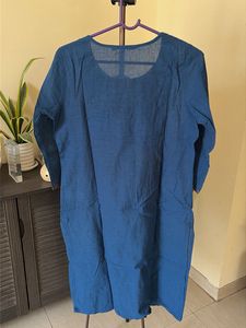 Blue Embroidered Neck Kurta