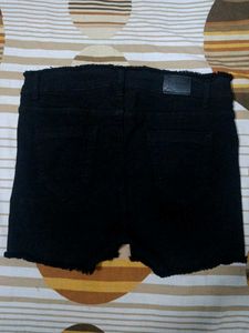 Black Denim Shorts