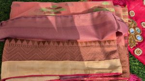 PRICE DROP NEW Pink Chiffon Saree😍🩷