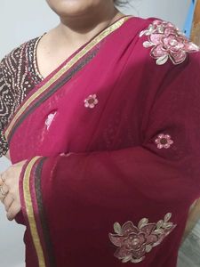 Maroon Embroidered Dupatta