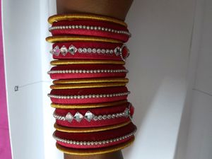 2.4 Hand Made Silk Thread  Bangle Set For Sale