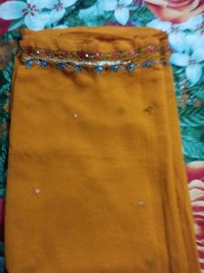 Elegant Mustard Embellished Saree